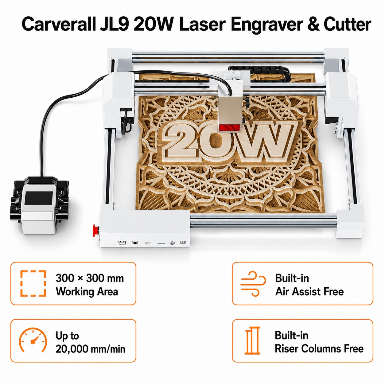 Carverall JL9 20W Laser Engrav - đánh giá và giá Industrial Laser Engraving Machine