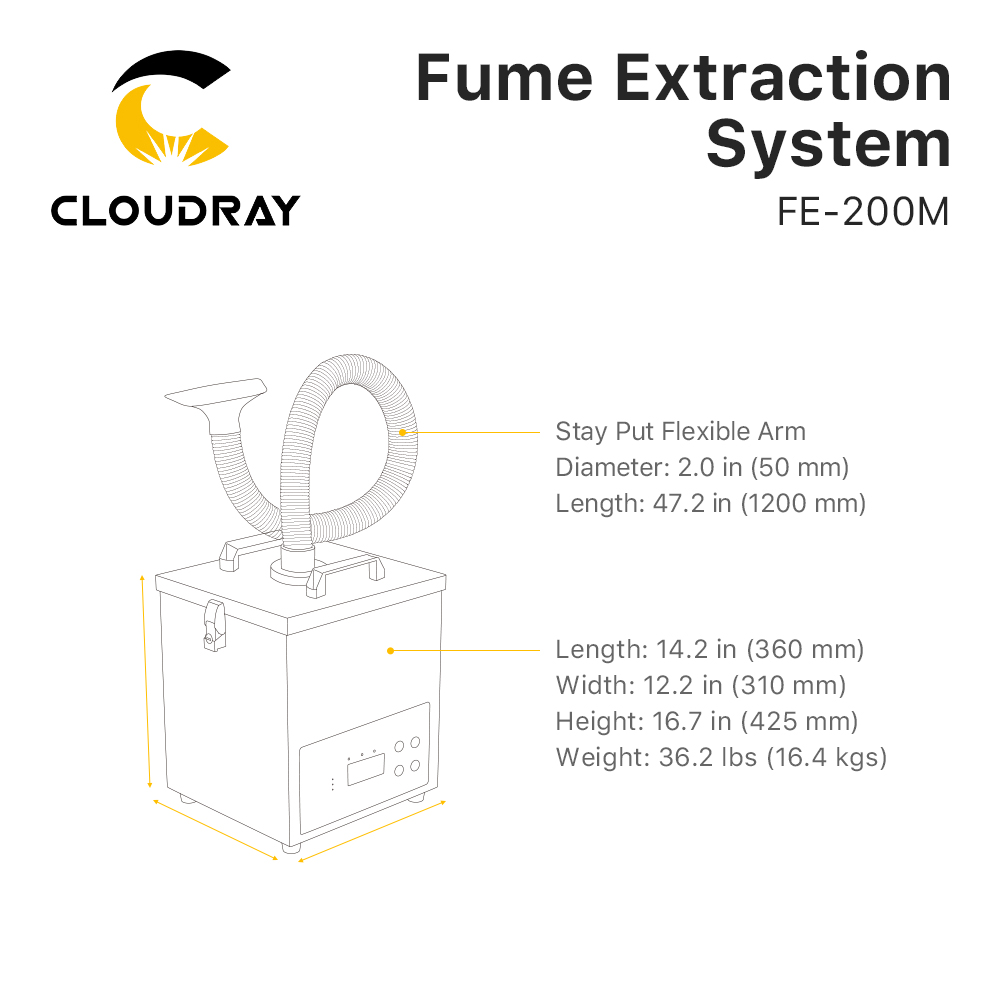 Cloudray Fume Extraction Syste - đánh giá và giá Industrial Laser Engraving Machine